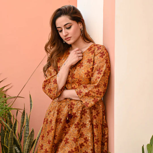 Mustard Blossom Kurta Set