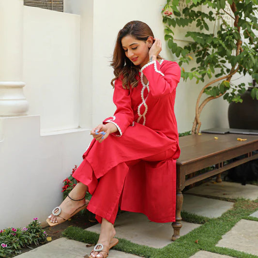 Shibori Straight Kurta Set